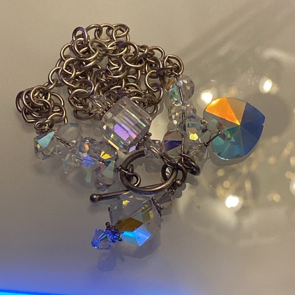 Chunky Sterling & AB Crystal Candy toggle necklace - Picture 14 of 17